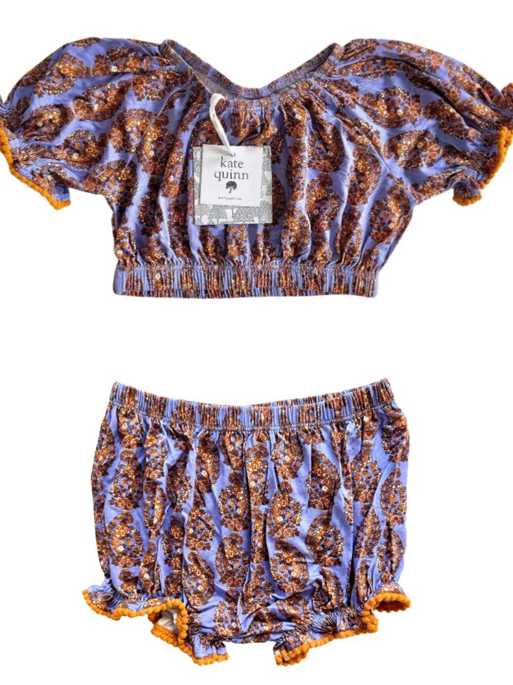 NWT Kate Quinn Paisley Crop Top & Bloomer Set 3T